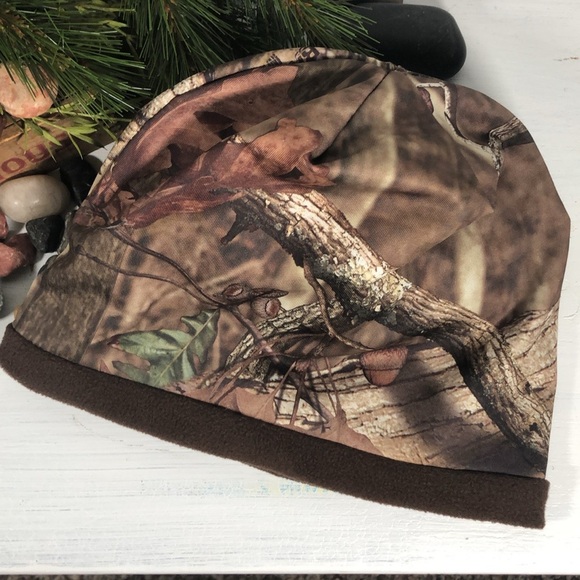 MSU Camo Reversible Hat Fleece Beanie MSU Spartan Unisex Brown Camo w/ Spartan - Picture 5 of 11